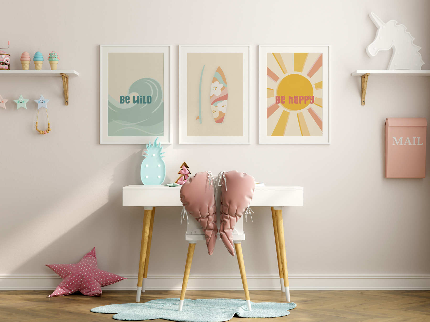 girls rooms with wallart